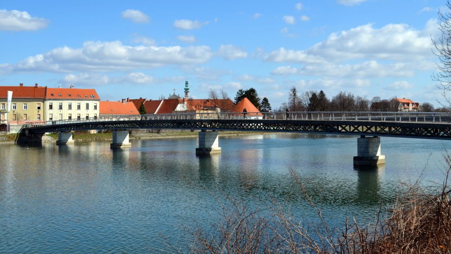 The small bridge over the river Drava