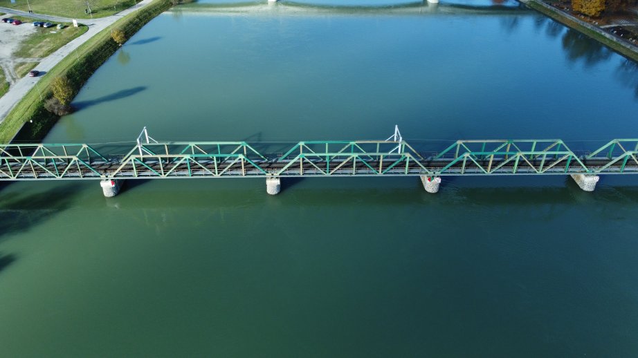 Railway bridge on the river Drava
