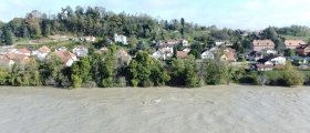 High water level of the Drava river