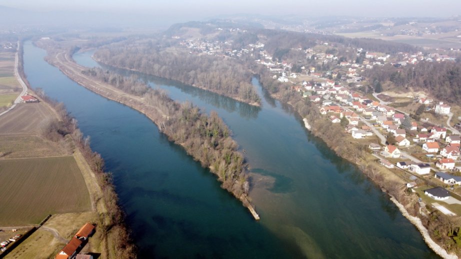 Drava river from above