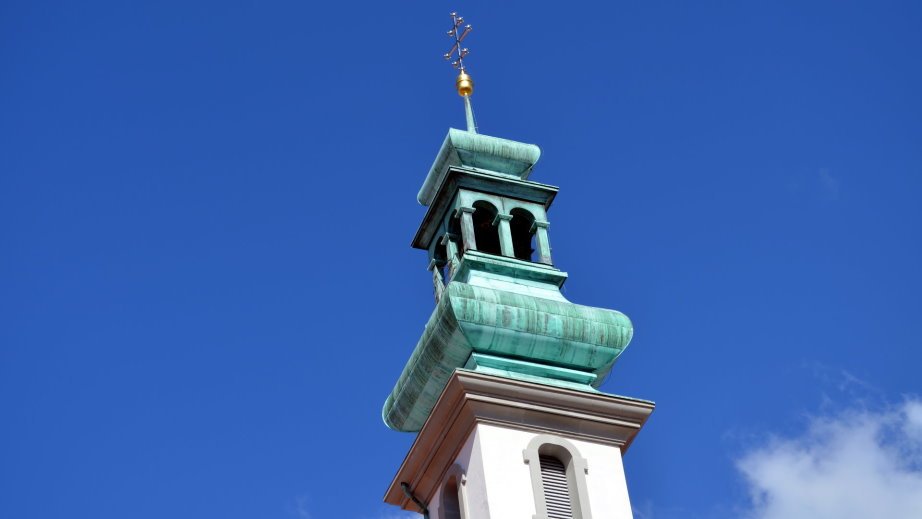 The bell tower of the Franciscan monastery in Ptuj